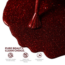 تحميل الصورة إلى عارض المعرض، طلاء جل لامع سكارليت سباركل N-2504 - 15 مل