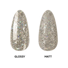 Load image into Gallery viewer, N 2556 – Platinum Pizzazz Gel Polish – 15 ml | TPO & HEMA Free Long-Lasting, High-Glossy Silver Glitter Gel Polish