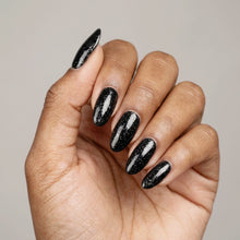 Load image into Gallery viewer, L 2633 – Nightfall Nebula Nail Polish – 15ml | High Glossy Gel Like Finish Glitter Black Nail Lacquer | Black Glitter Nail Polish