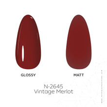 Load image into Gallery viewer, N 2645 – Vintage Merlot Gel Polish – 15 ml | Long-Lasting, High-Gloss Deep Wine Red Nail Polish Gel