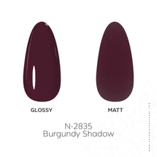 Load image into Gallery viewer, N 2835 – Burgundy Shadow Gel Polish – 15 ml | Long-Lasting, High-Gloss Deep Burgundy Nail Polish Gel