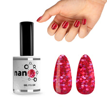 Load image into Gallery viewer, N3014 – Shine On, Girl Gel Polish – 15 ml | Long-Lasting, High Gloss Pink-Red Glitter Nail Polish Gel