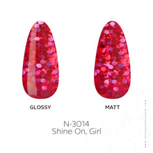 Load image into Gallery viewer, N3014 – Shine On, Girl Gel Polish – 15 ml | Long-Lasting, High Gloss Pink-Red Glitter Nail Polish Gel
