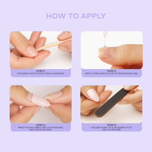 Load image into Gallery viewer, Nano® Amethyst Kitty Stare Pressed on Nails - 24pcs with Glue | Instant Gel-Like Shine, Lavender Purple Chrome Fake Nails Set