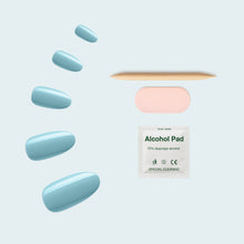 Load image into Gallery viewer, Nano® Aqua Dream Pressed on Nails - 24pcs Self-Adhesive | Sky Blue Finish, Glossy Blue Fake Nails Set