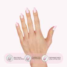 Load image into Gallery viewer, Nano® Barely Blush Pressed on Nails - 24pcs with Glue | Instant Gel-Like Shine, Soft Pink Glossy Fake Nails Set