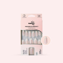 Load image into Gallery viewer, Nano® Barely French Pressed on Nails - 24pcs with Glue | Instant Gel-Like Shine, Chrome French Glossy Fake Nails Set