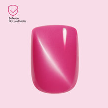 Load image into Gallery viewer, Nano® Blush Panther Stare Pressed on Nails - 24pcs with Glue | Instant Gel-Like Shine, Hot Pink Glossy Fake Nails Set