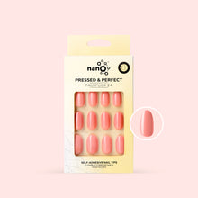 Load image into Gallery viewer, Nano® Blush Babe Pressed on Nails - 24pcs Self-Adhesive | Soft Coral Pink Finish, Glossy Natural Fake Nails Set