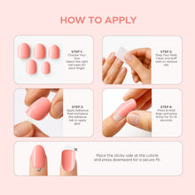 Load image into Gallery viewer, Nano® Blush Babe Pressed on Nails - 24pcs Self-Adhesive | Soft Coral Pink Finish, Glossy Natural Fake Nails Set