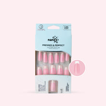 Load image into Gallery viewer, Nano® Blush Chrome French Pressed on Nails - 24pcs with Glue | Instant Gel-Like Shine, Pink Chrome French Fake Nails Set