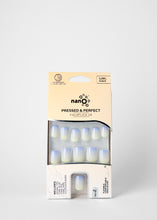 Load image into Gallery viewer, Nano® Cloud Whisper Pressed on Nails - 24pcs with Glue | Instant Gel-Like Shine, Soft Blue-White Ombre Fake Nails Set