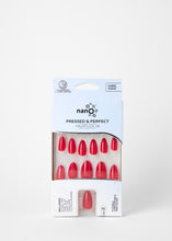 Load image into Gallery viewer, Nano® Crimson Charm Pressed on Nails - 24pcs with Glue | Instant Gel-Like Shine, Classic Red Glossy Fake Nails Set