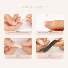 Load image into Gallery viewer, Nano® Celestial Blush Pressed on Nails - 24pcs with Glue | Instant Gel-Like Shine, Nude Beige Glossy Fake Nails Set