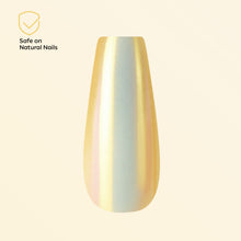Load image into Gallery viewer, Nano® Chrome Golden Ember Pressed on Nails - 24pcs with Glue | Instant Gel-Like Shine, Gold Chrome Glossy Fake Nails Set