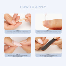 Load image into Gallery viewer, Nano® Cloud Whisper Pressed on Nails - 24pcs with Glue | Instant Gel-Like Shine, Soft Blue-White Ombre Fake Nails Set