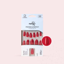 Load image into Gallery viewer, Nano® Crimson Charm Pressed on Nails - 24pcs with Glue | Instant Gel-Like Shine, Classic Red Glossy Fake Nails Set