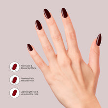 Load image into Gallery viewer, Nano® Crimson Crush Pressed on Nails - 24pcs Self-Adhesive | Deep Red Gloss Finish, Classic Red Fake Nails Set