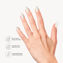 Load image into Gallery viewer, Nano® Crystal White Pressed on Nails - 24pcs Self-Adhesive | Instant Gel-Like Shine, Glossy White Fake Nails Set