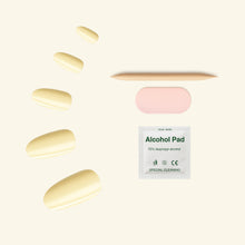 Load image into Gallery viewer, Nano® Ivory Glow Pressed on Nails - 24pcs Self-Adhesive | Soft Cream Finish, Glossy Nude Fake Nails Set