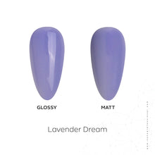 Load image into Gallery viewer, Lavender Dream Rubber Base Coat Gel – 15ml | Soak Off Builder Base Coat | Long Lasting Pastel Purple Rubber Base Coat Gel