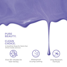 Load image into Gallery viewer, Lavender Dream Rubber Base Coat Gel – 15ml | Soak Off Builder Base Coat | Long Lasting Pastel Purple Rubber Base Coat Gel
