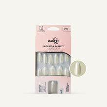 Load image into Gallery viewer, Nano® Opal French Glow Pressed on Nails - 24pcs with Glue | Instant Gel-Like Shine, Pearl White Glossy Fake Nails Set