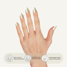 Load image into Gallery viewer, Nano® Opal French Glow Pressed on Nails - 24pcs with Glue | Instant Gel-Like Shine, Pearl White Glossy Fake Nails Set