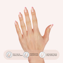 Load image into Gallery viewer, Nano® Pink Macaron Pressed on Nails - 24pcs with Glue | Instant Gel-Like Shine, Pink French Glossy Fake Nails Set