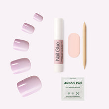 Load image into Gallery viewer, Nano® Pink Whisper Pressed on Nails - 24pcs with Glue | Instant Gel-Like Shine, Soft Baby Pink Glossy Fake Nails Set