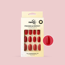 Load image into Gallery viewer, Nano® Passion Red Pressed on Nails - 24pcs Self-Adhesive | Bold Glossy Red Finish, Vibrant Fake Nails Set