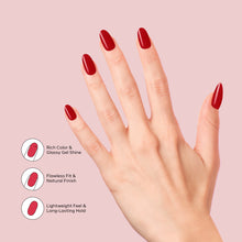 Load image into Gallery viewer, Nano® Passion Red Pressed on Nails - 24pcs Self-Adhesive | Bold Glossy Red Finish, Vibrant Fake Nails Set