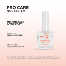 تحميل الصورة إلى عارض المعرض، Nano® Pro Care Mirror Base & Top Coat – 10ml | Keratin & Biotin Infused | All-in-One High-Gloss Nail System