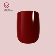 Load image into Gallery viewer, Nano® Ruby Desire Pressed on Nails - 24pcs with Glue | Instant Gel-Like Shine, Deep Red Glossy Fake Nails Set