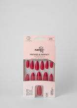 Load image into Gallery viewer, Nano® Scarlet Queen Pressed on Nails - 24pcs with Glue | Instant Gel-Like Shine, Classic Red Glossy Fake Nails Set