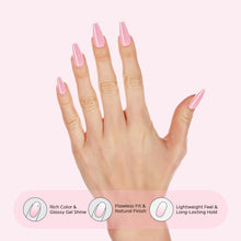 Load image into Gallery viewer, Nano® Soft Chic French Pressed on Nails - 24pcs with Glue | Instant Gel-Like Shine, Light Pink French Glossy Fake Nails Set