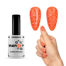 Load image into Gallery viewer, Scarlet Flame Rubber Base Coat Gel – 15ml | Soak Off Builder Base Coat | Long Lasting Bright Orange Rubber Base Coat