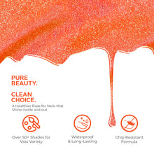 Load image into Gallery viewer, Scarlet Flame Rubber Base Coat Gel – 15ml | Soak Off Builder Base Coat | Long Lasting Bright Orange Rubber Base Coat