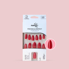 Load image into Gallery viewer, Nano® Scarlet Queen Pressed on Nails - 24pcs with Glue | Instant Gel-Like Shine, Classic Red Glossy Fake Nails Set