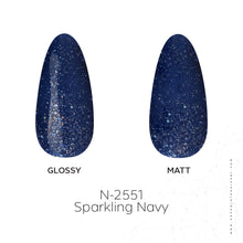 Load image into Gallery viewer, N2551 – Sparkling Navy Gel Polish – 15ml | Long-Lasting, High-Glossy Navy Blue Glitter Nail Polish Gel
