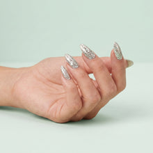 Load image into Gallery viewer, N 2556 – Platinum Pizzazz Gel Polish – 15 ml | TPO &amp; HEMA Free Long-Lasting, High-Glossy Silver Glitter Gel Polish