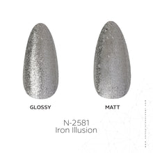 Load image into Gallery viewer, N2581 – Iron Illusion Gel Polish – 15ml | Long-Lasting, High-Glossy Metallic Grey Nail Polish Gel
