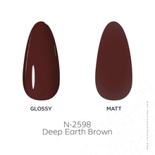 Load image into Gallery viewer, N2598 – Deep Earth Brown Gel Polish – 15ml | Long-Lasting, High-Glossy Earthy Brown Nail Polish Gel
