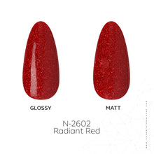 Load image into Gallery viewer, N2602 – Radiant Red Gel Polish – 15ml | Long-Lasting, High-Glossy Glitter Red Nail Polish Gel
