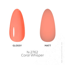 Load image into Gallery viewer, N2762 – Coral Whisper Gel Polish – 15 ml | Long-Lasting, High-Gloss Muted Coral-Pink Nail Polish Gel
