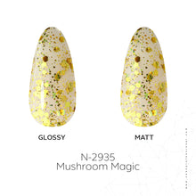 Load image into Gallery viewer, N2935 – Mushroom Magic Gel Polish – 15ml | Long-Lasting, High-Gloss Glitter Gold Nail Polish Gel
