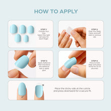 Load image into Gallery viewer, Nano® Aqua Dream Pressed on Nails - 24pcs Self-Adhesive | Sky Blue Finish, Glossy Blue Fake Nails Set
