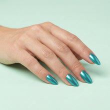 Load image into Gallery viewer, Azure Blue Chrome Powder – 0.8g | Mirror Chrome Powder Nails | Metallic Teal-Blue Chrome Nail Powder