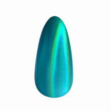 Load image into Gallery viewer, Azure Blue Chrome Powder – 0.8g | Mirror Chrome Powder Nails | Metallic Teal-Blue Chrome Nail Powder