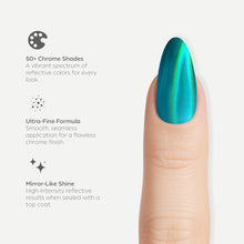 Load image into Gallery viewer, Azure Blue Chrome Powder – 0.8g | Mirror Chrome Powder Nails | Metallic Teal-Blue Chrome Nail Powder